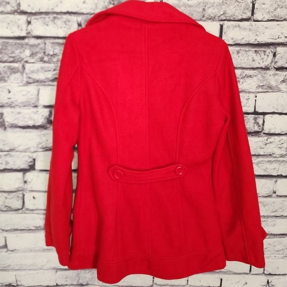 Red Love Tree Pea Coat - M - Picture 2 of 6